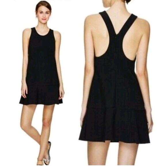 Wilfred Black Racerback Peplum Quatrain Dress sz2 Mini Dress Cocktail - Picture 1 of 4